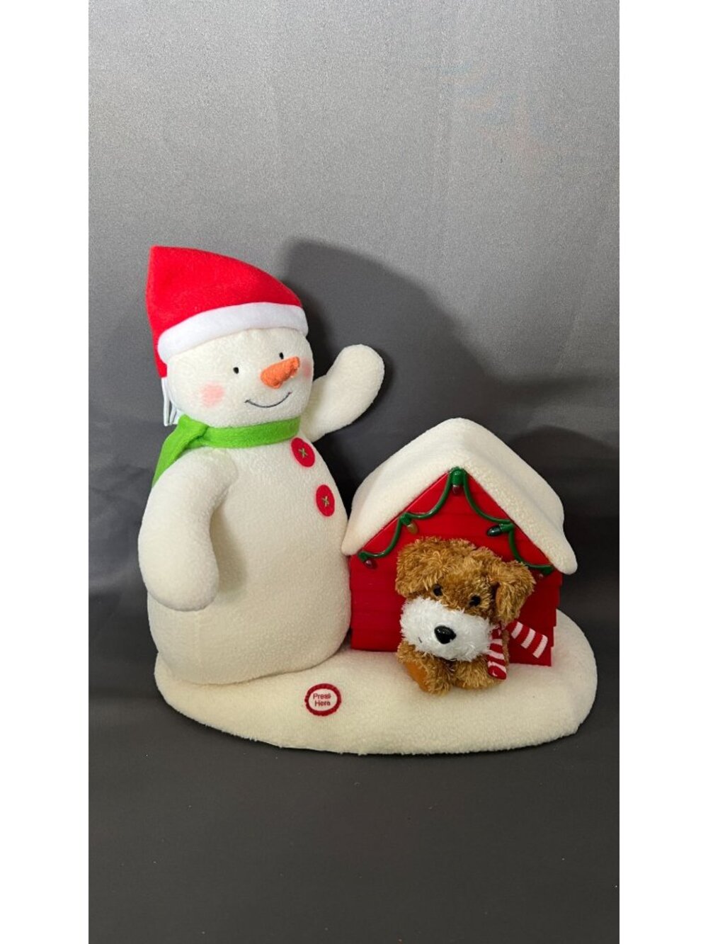 Hallmark Exclusive Snowman & Doghouse Animated Plush Display Piece